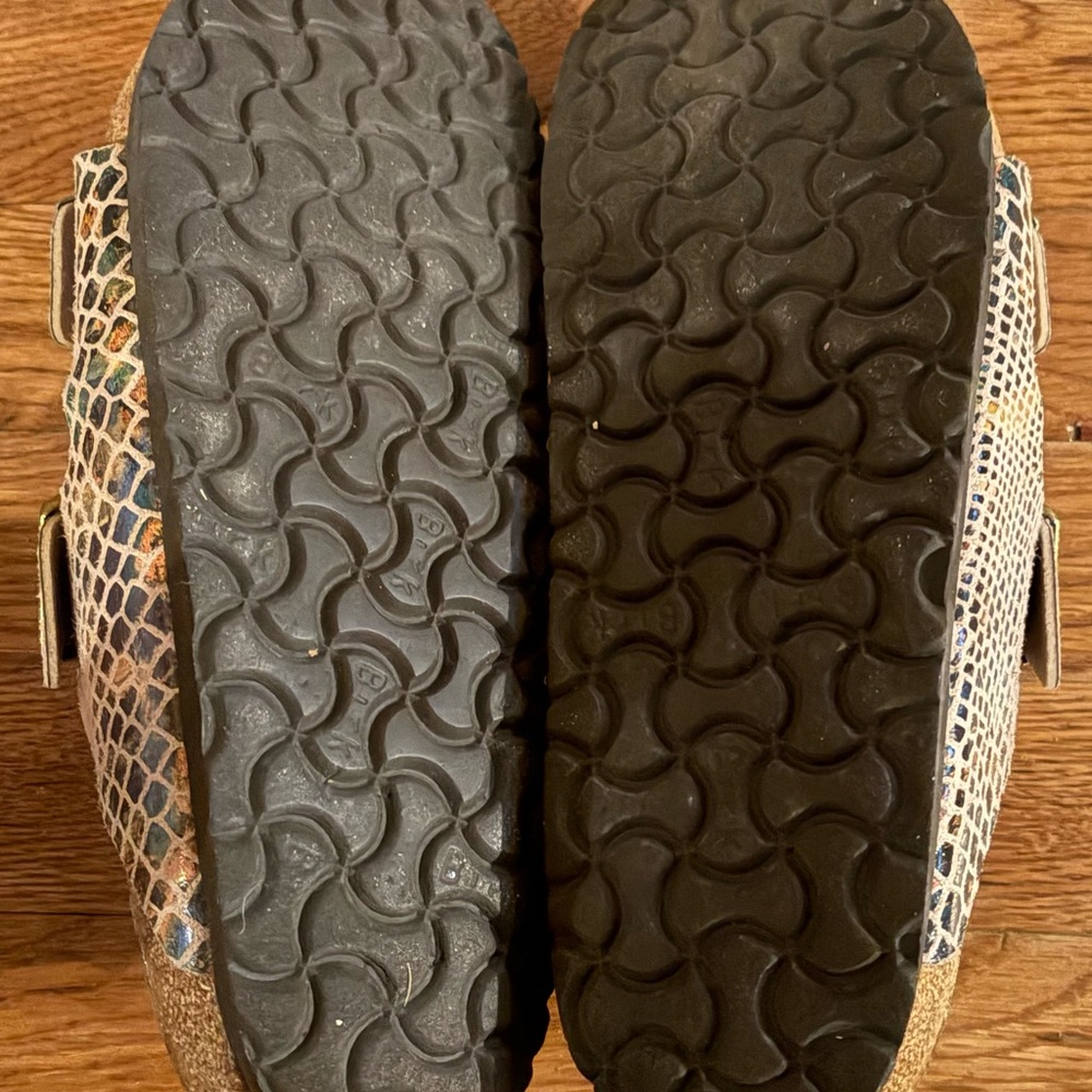 Birkenstock Sandal Slides Shiny Python Brown 2 St… - image 3